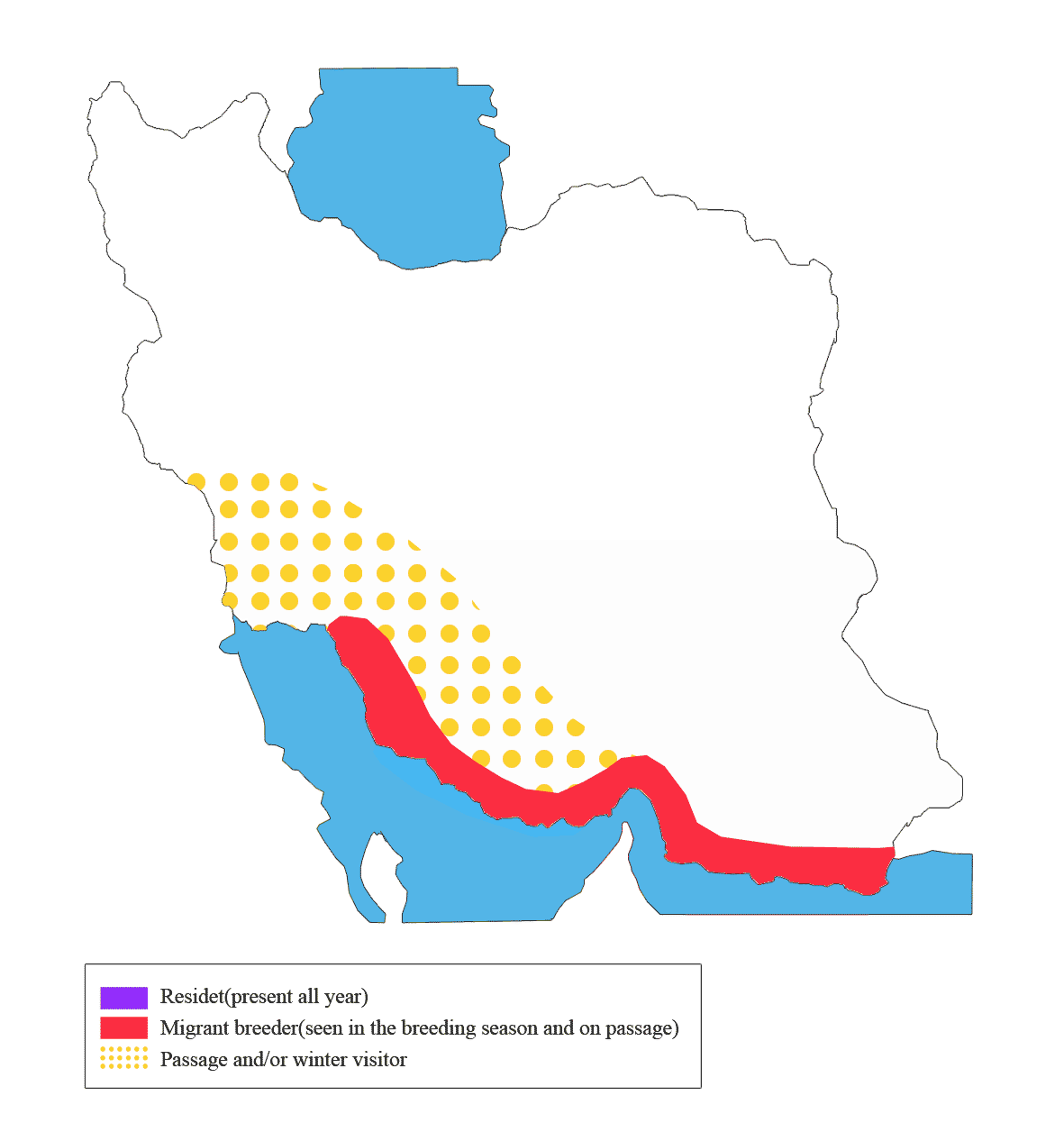 نقشه پراکندگی بوبی نقابدار