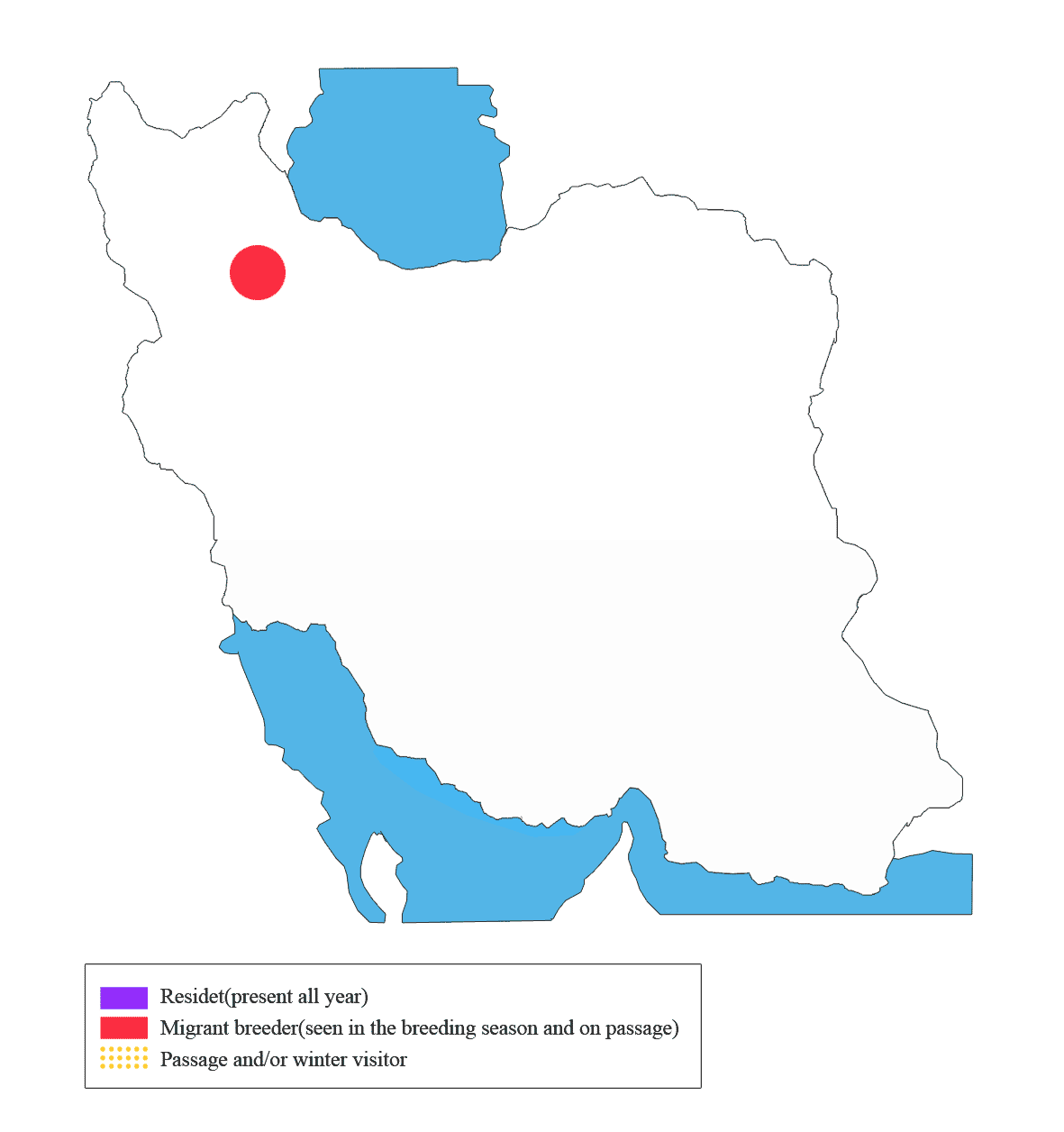 نقشه پراکندگی جغد انبار